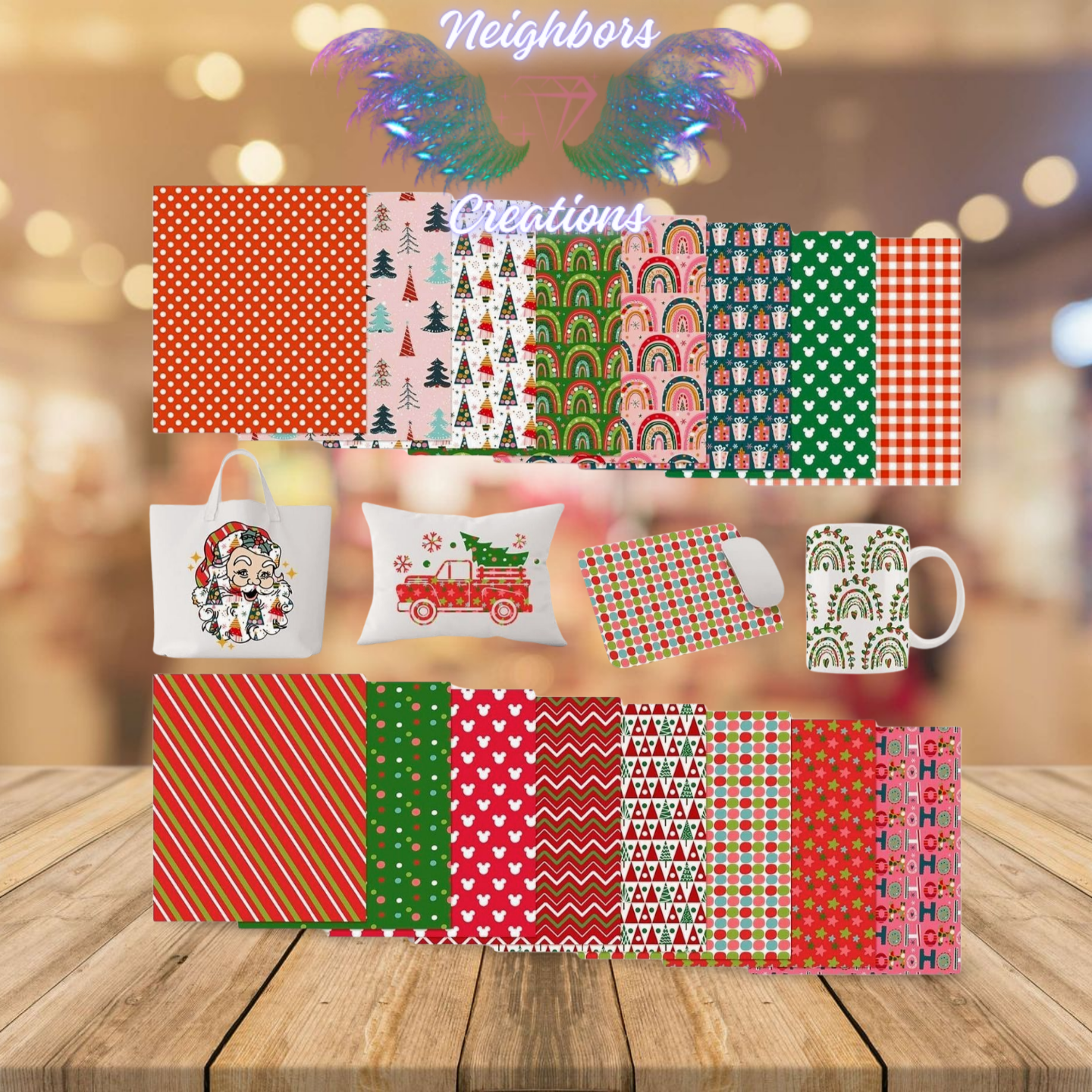 Christmas Pattern HTV Vinyl- CUSTOM ORDERS ONLY
