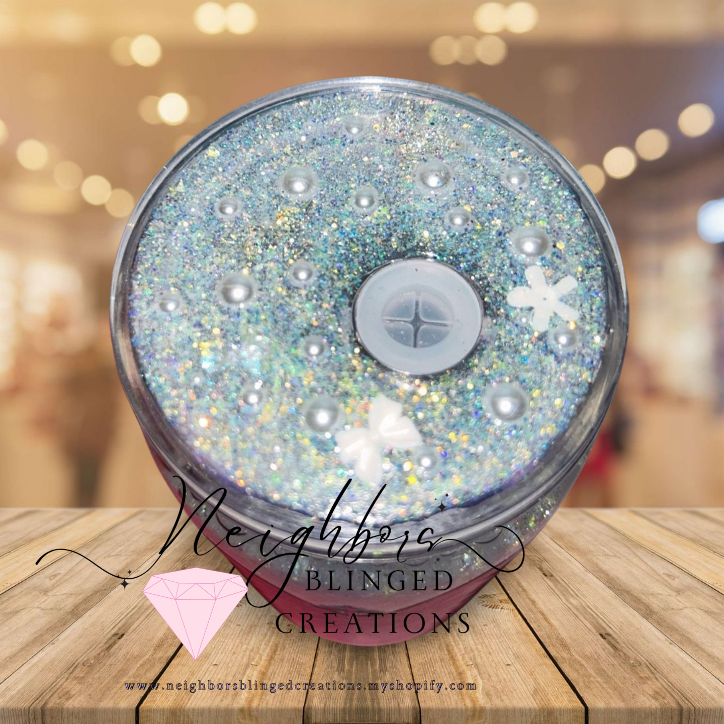 15oz Acrylic Snowglobe - Its A White Christmas Special Edition W/Custom Lid