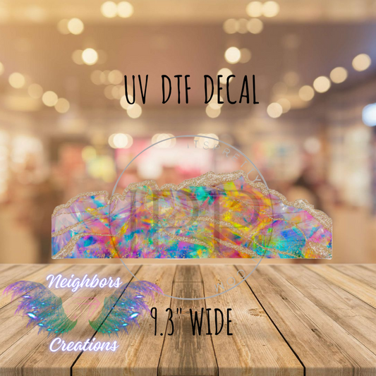 Transparent Water colors UV DTF Decal