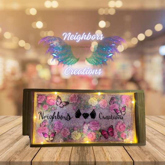 LightUp Logo Wooden Diy Desk Sign