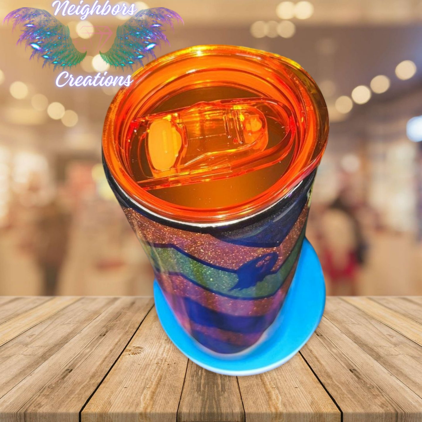20 OZ Herringbone Glittered Halloween Themed Ghost Tumbler