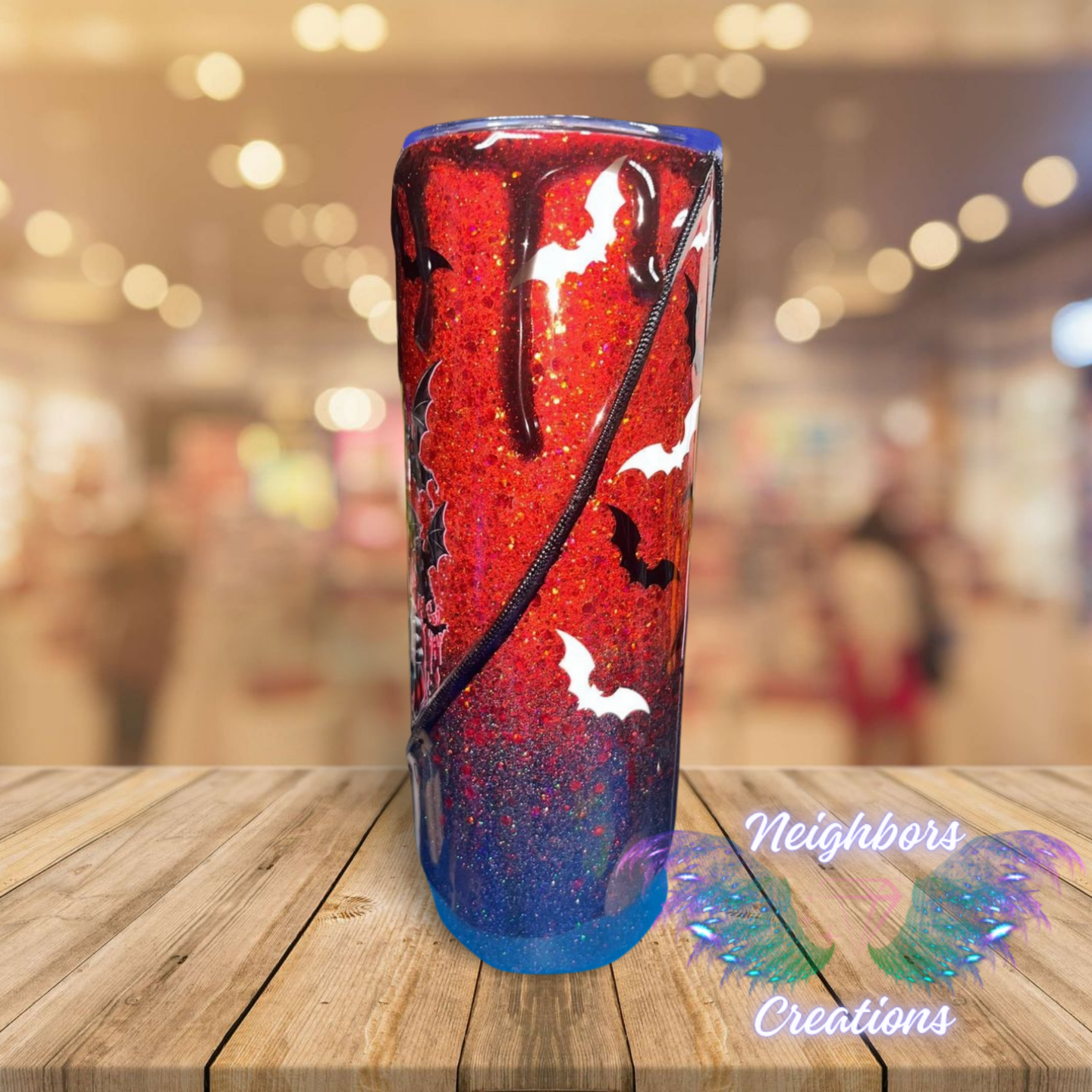 20 OZ DBL INS - Spooky Clown Glittered Ombre Zippered Tumbler
