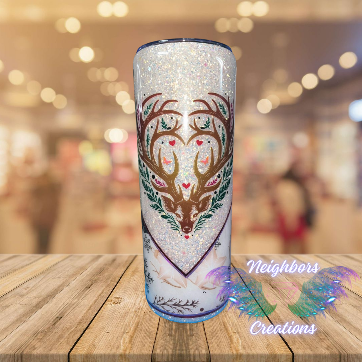 20 OZ DBL INS - Christmas Themed Deer Tumbler