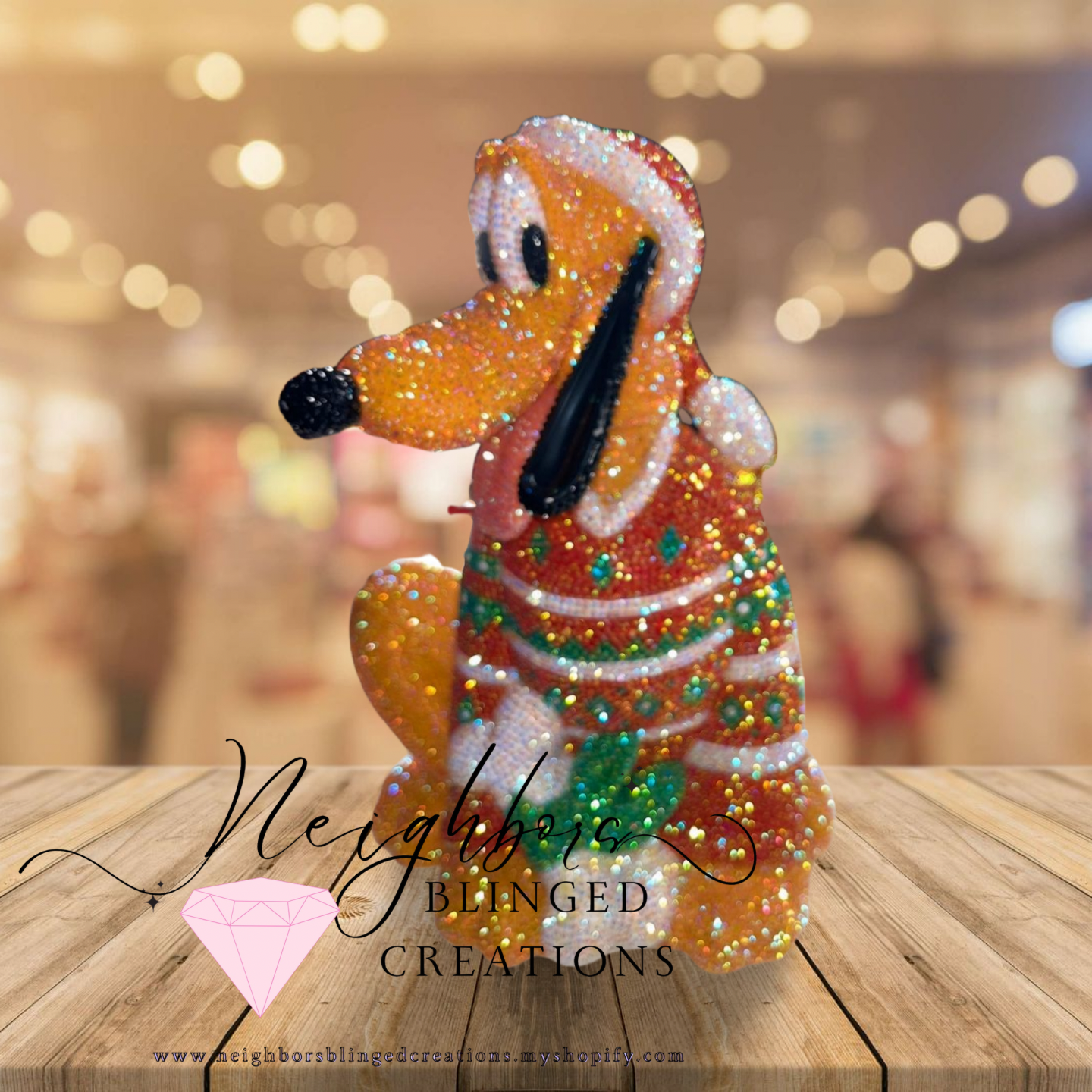 Hand bedazzled fully functional Pluto Popcorn Bucket