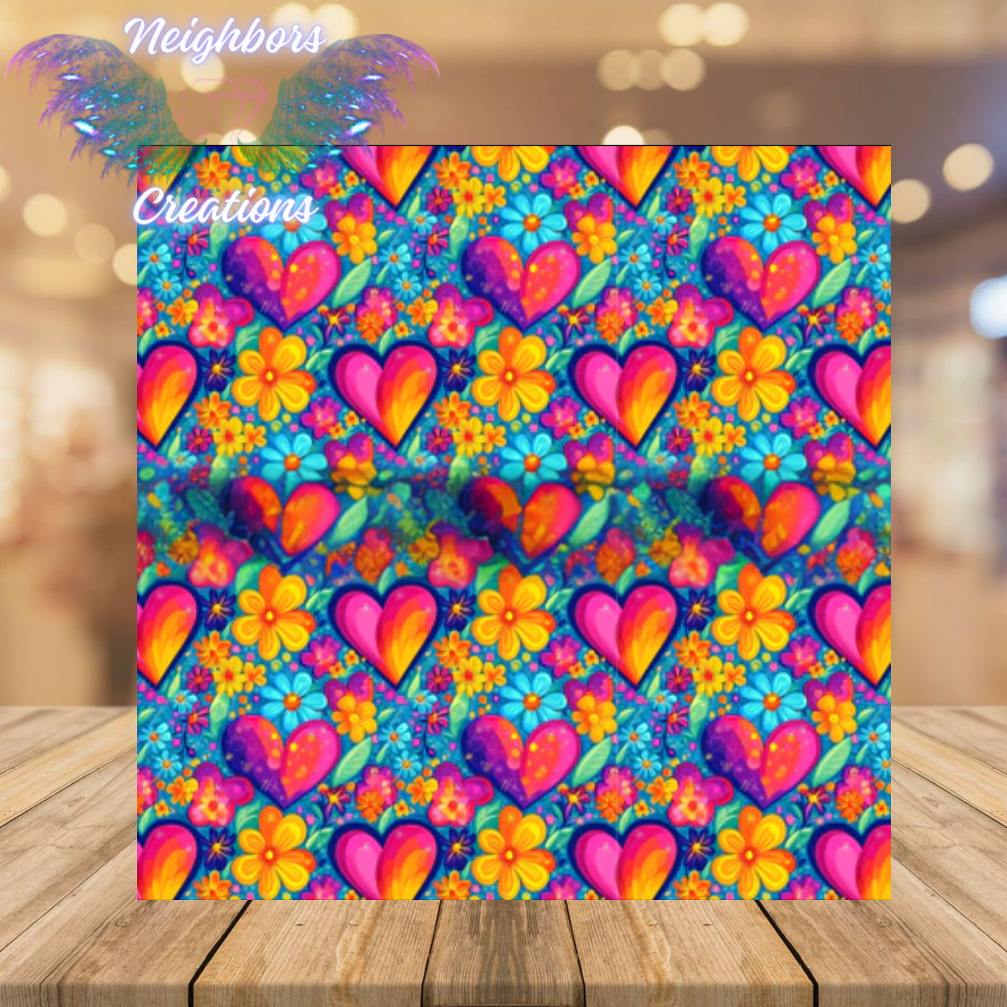 Bright Colors Hearts Themed Boutique Vinyl