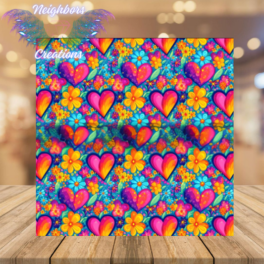Bright Colors Hearts Themed Boutique Vinyl