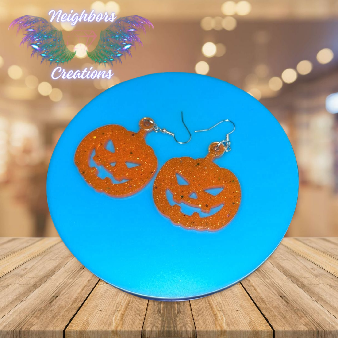 Orange Spooky N Cute Pumpkin Earrings