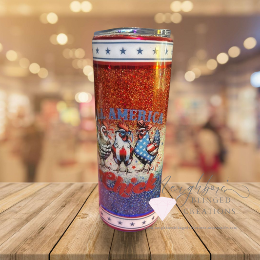 20oz Stainless Steel Double Insulated American Chick tumbler