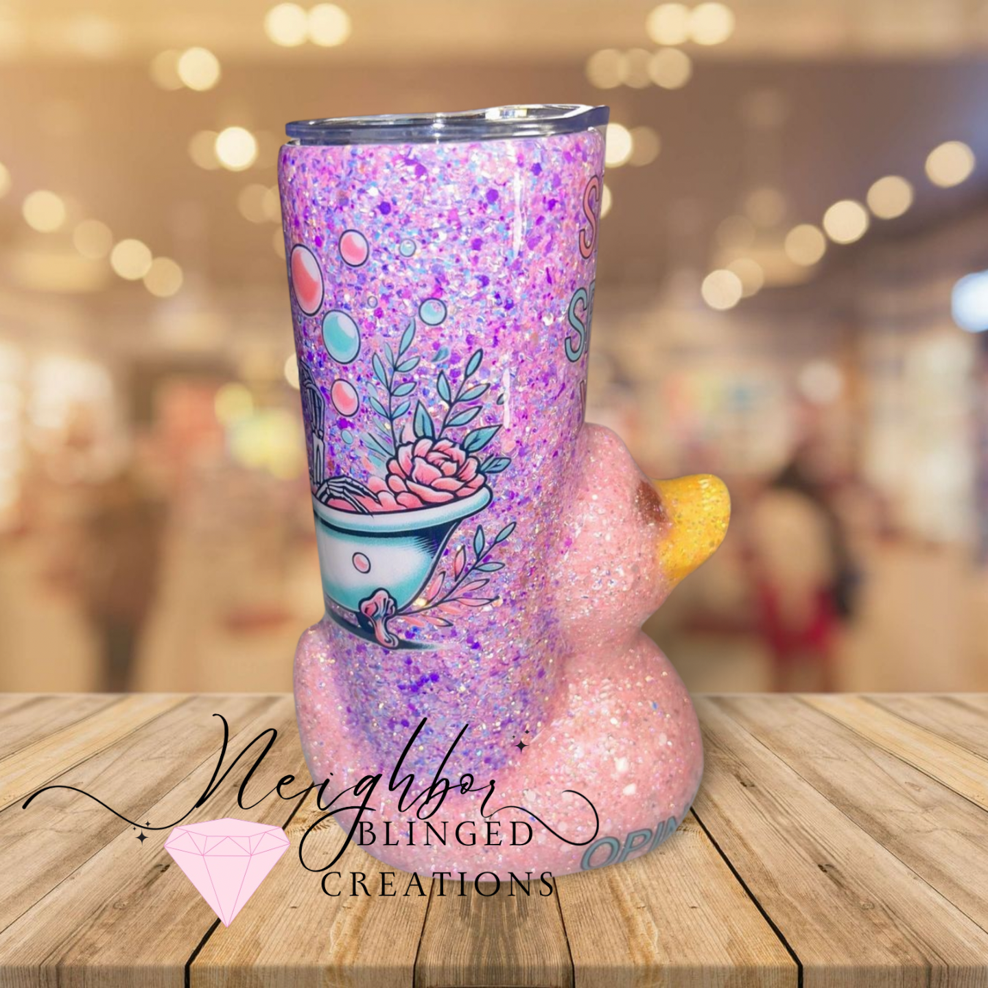 Handmade 20Oz Double Insulated Stainless Steel Sarcastically Duck Skully Tub Tumbler - Splish Splash Your Opinion Is Trash