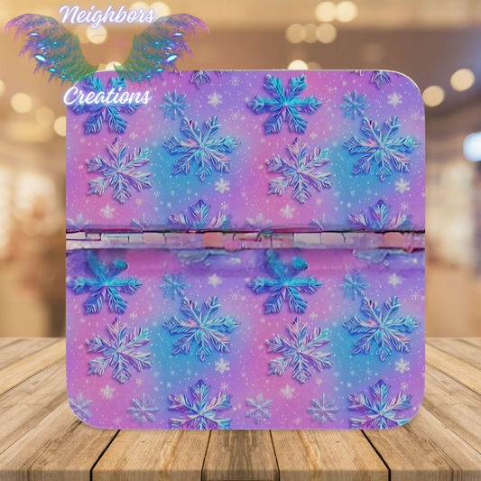 Blue N Pink Snow Flakes Boutique Vinyl