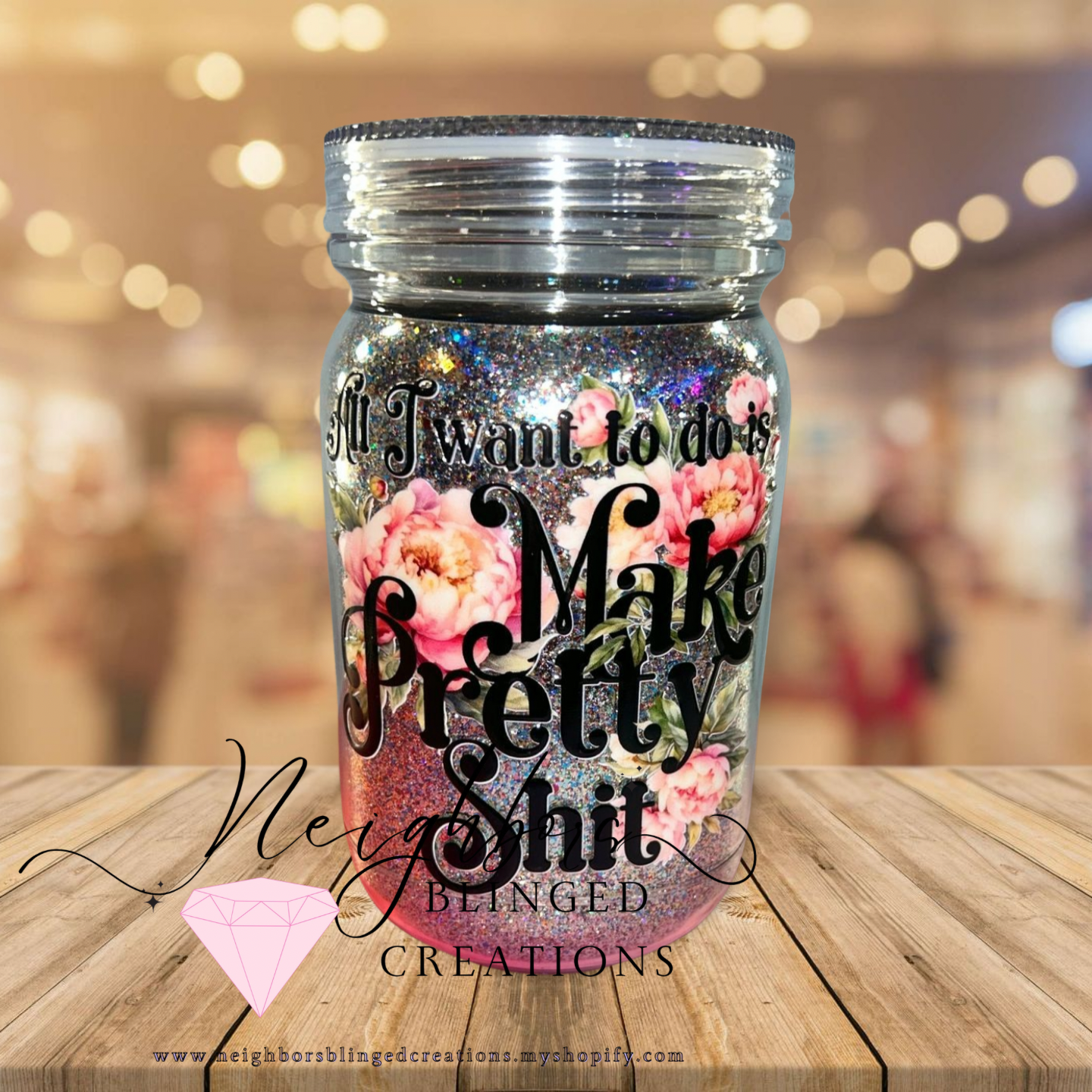 30oz Dry Glitter Acrylic Mug I LIKE TO MAKE ORDER SHIT
