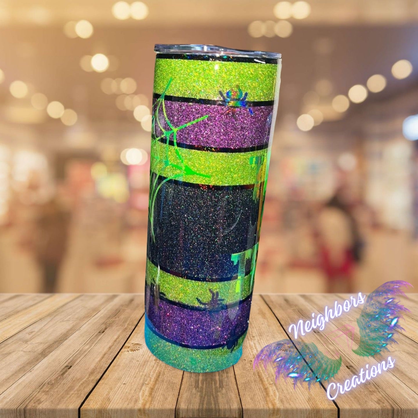 20 OZ Glittered Trick OR Treat Halloween Spider Themed Tumbler
