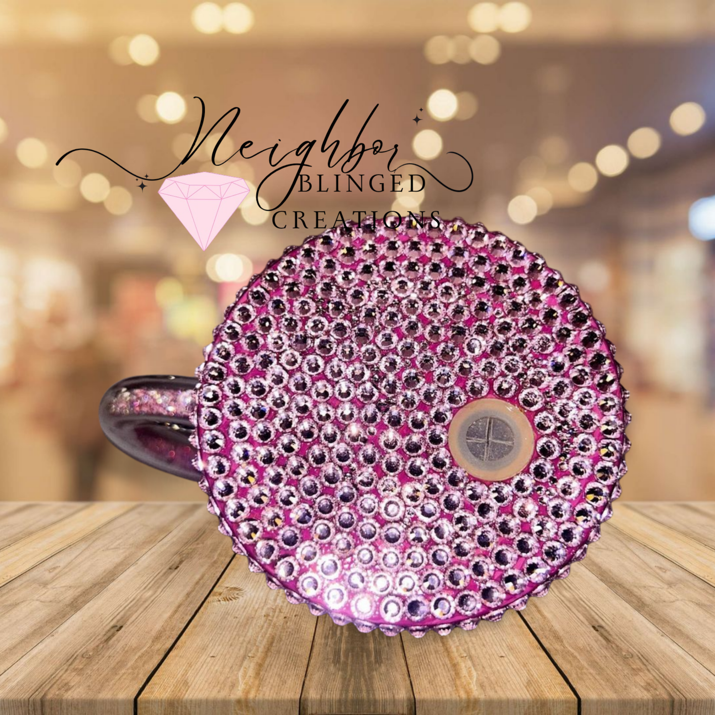 15oz Glass Snowglobe Mug Valentines Doughnuts