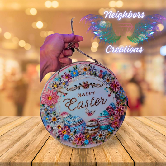 Acrylic Easter Bedazzled Door Hanger