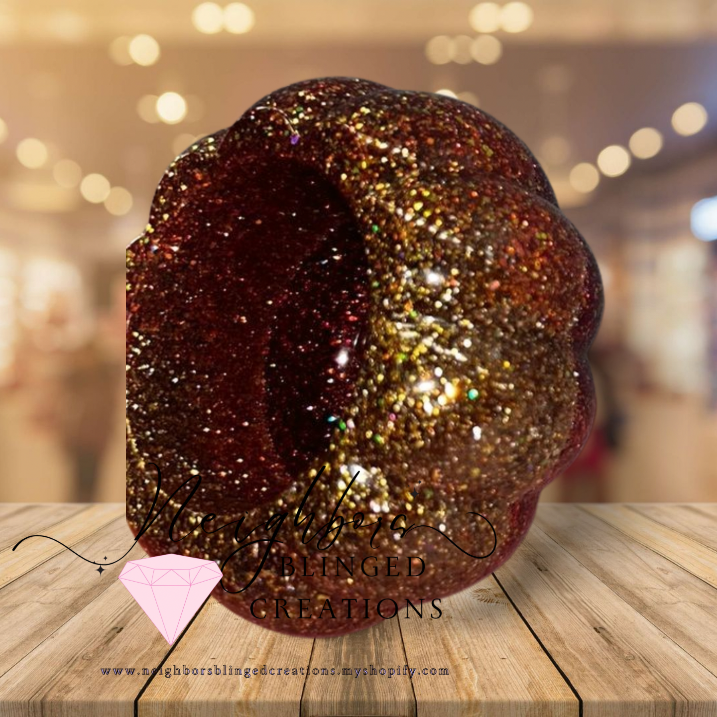 Pumkin ombre Round Jewelry box / small misc holder