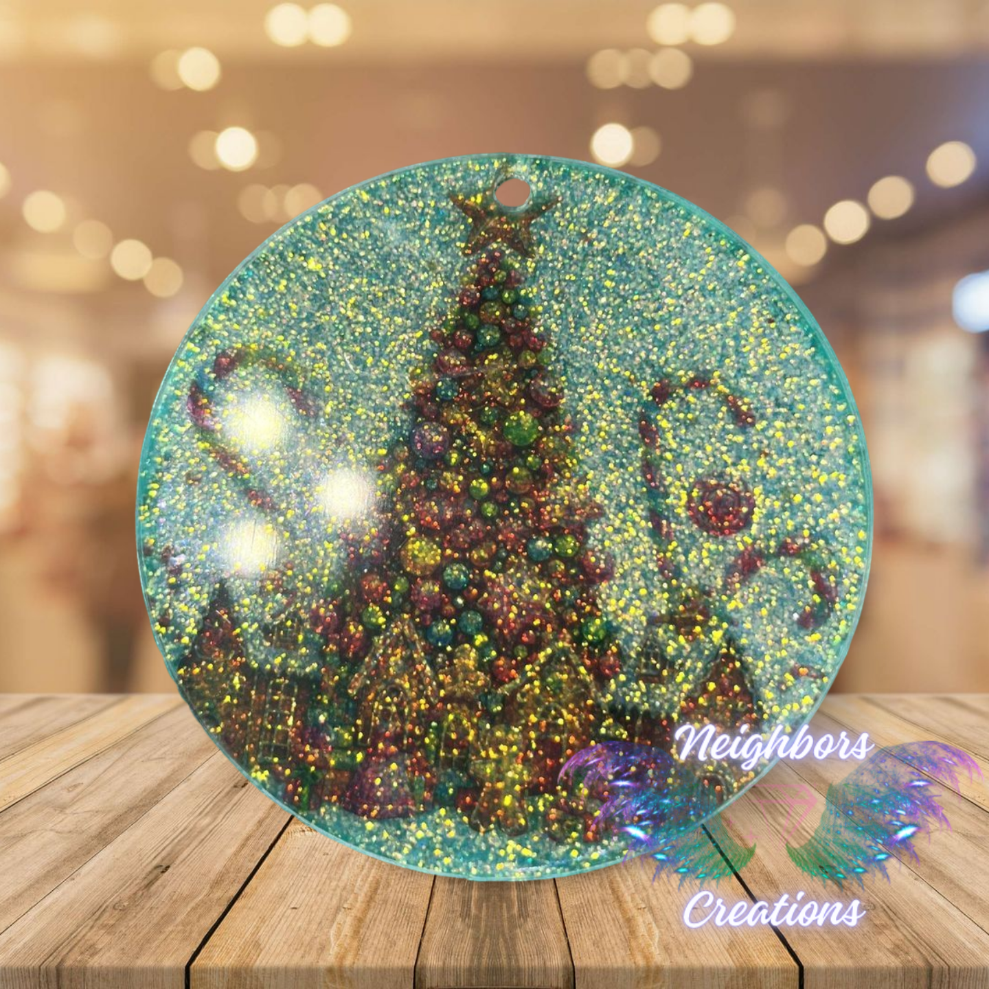 Clear Disk Custom Christmas Flat Ornaments