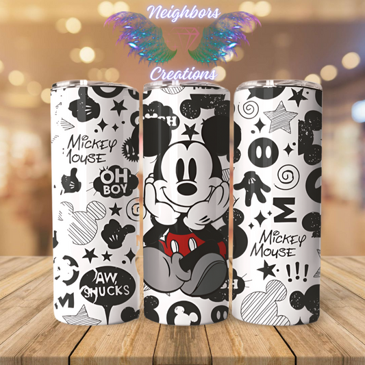 Inspired By Mickey Thoughts & Emoji Sublimated Tumbler
