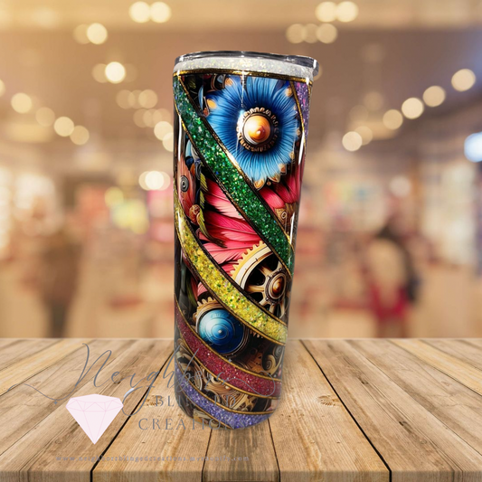 Handmade swirl 20 ounce stainless steel double insulated Tumblr￼