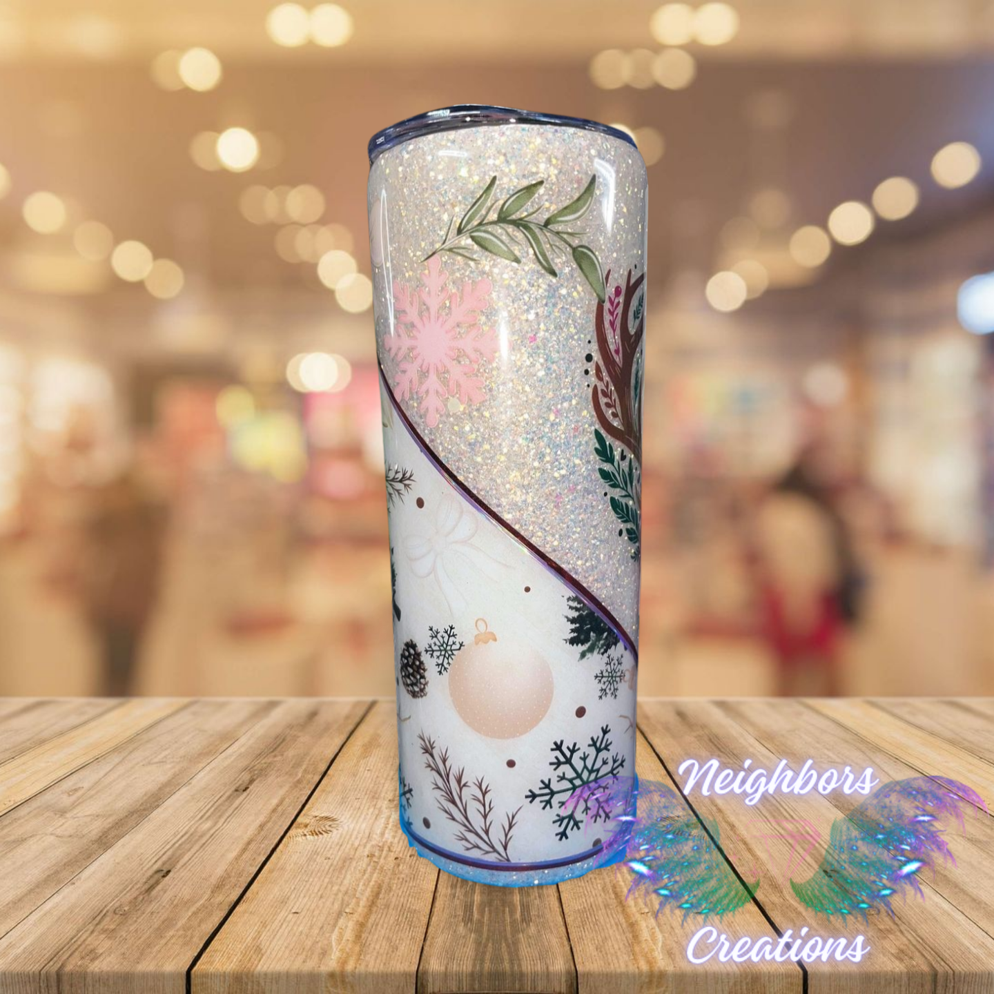 20 OZ DBL INS - Christmas Themed Deer Tumbler