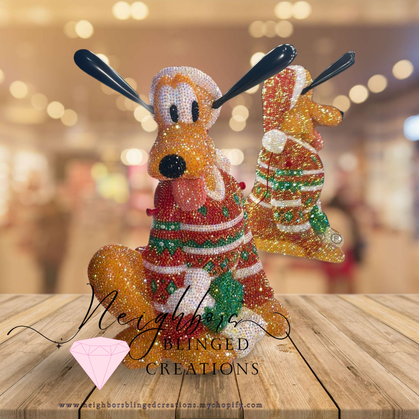 Hand bedazzled fully functional Pluto Popcorn Bucket