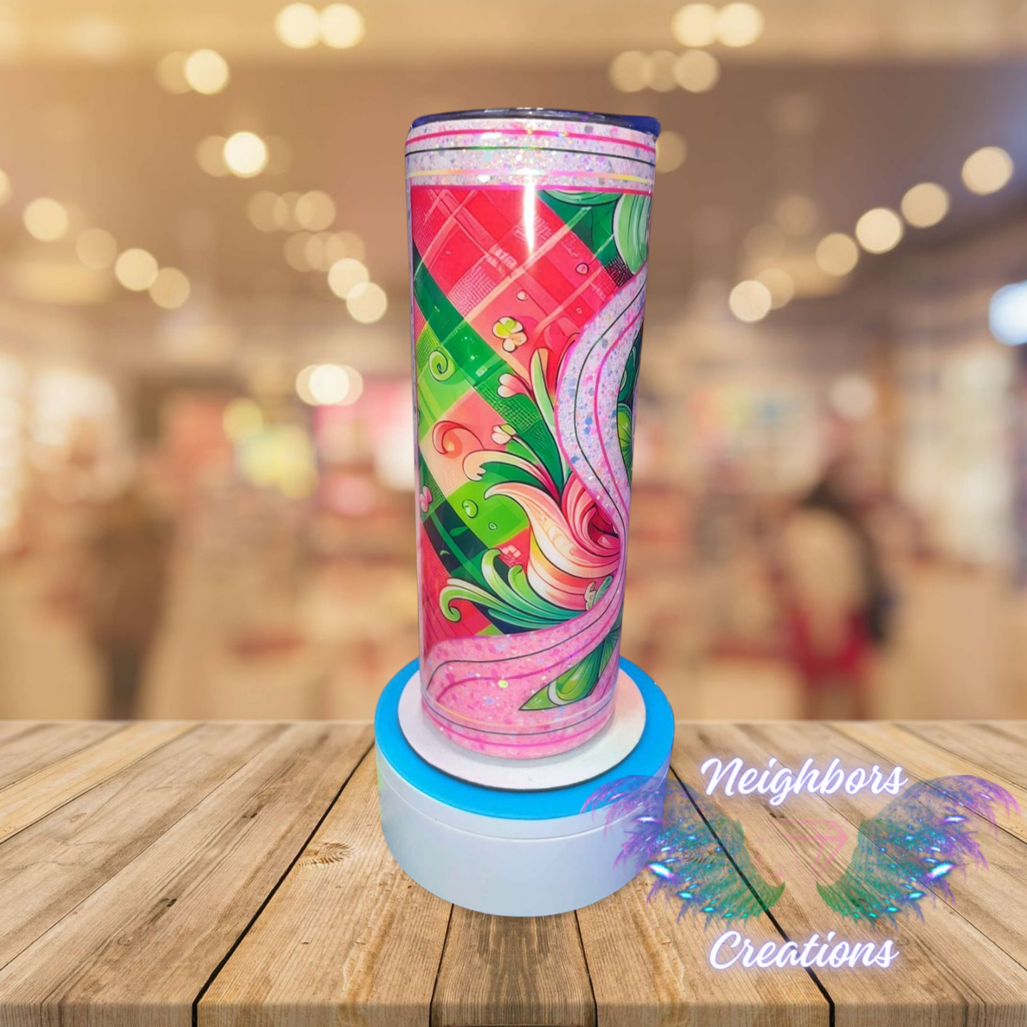 #20 - 20 oz St. Patricks Day Glittered Vertical Wavey Wave Tumbler