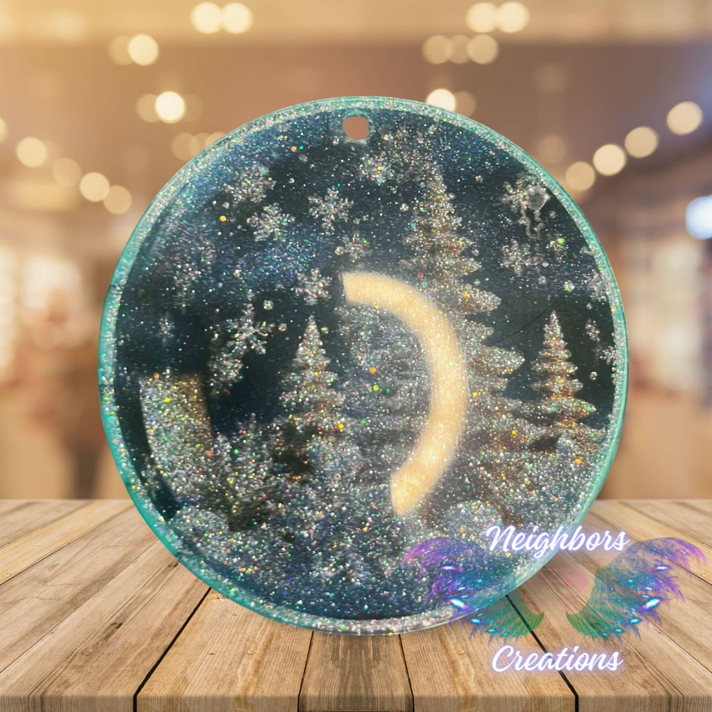 Clear Disk Custom Christmas Flat Ornaments