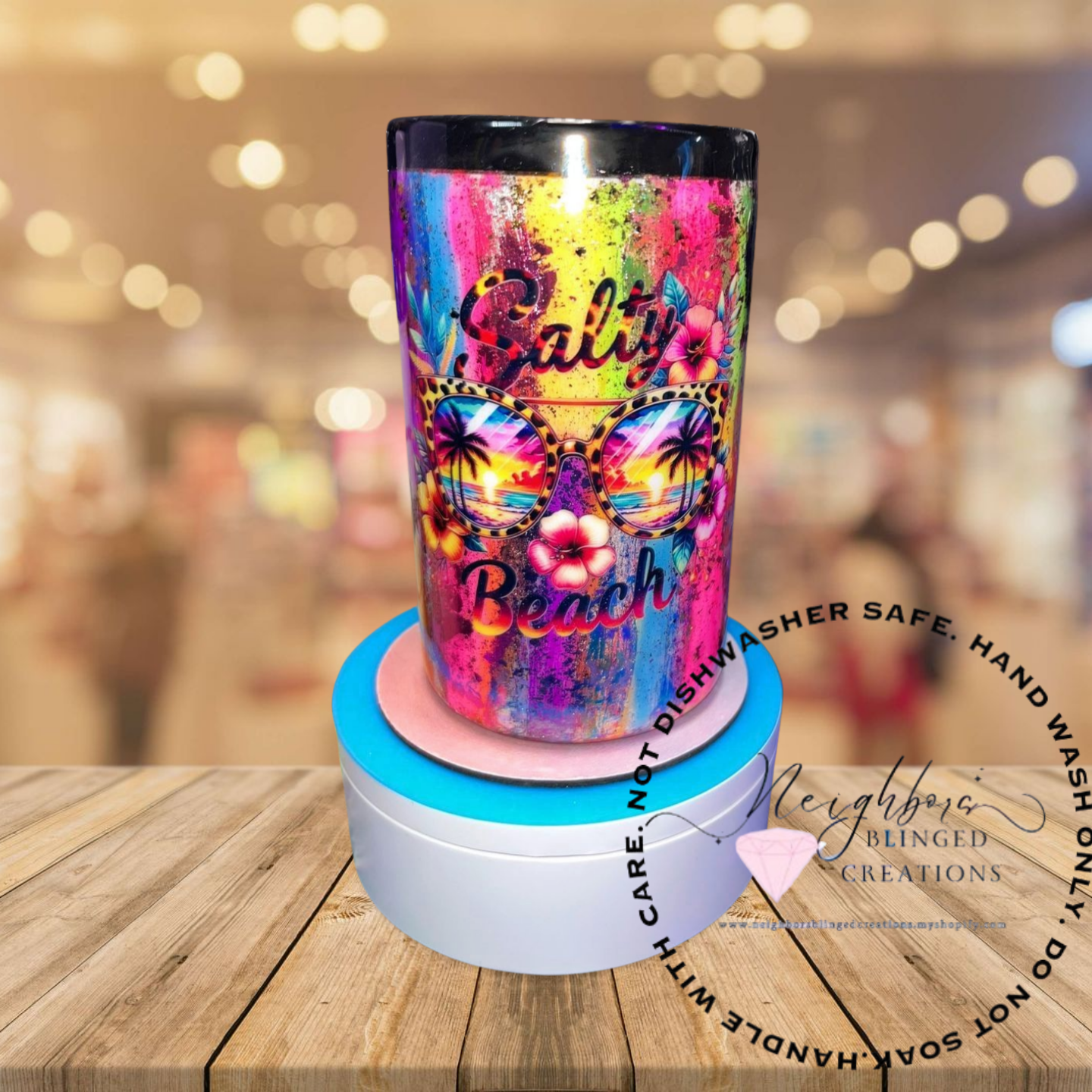 16Oz can Cousy custom-made with salty beach decal