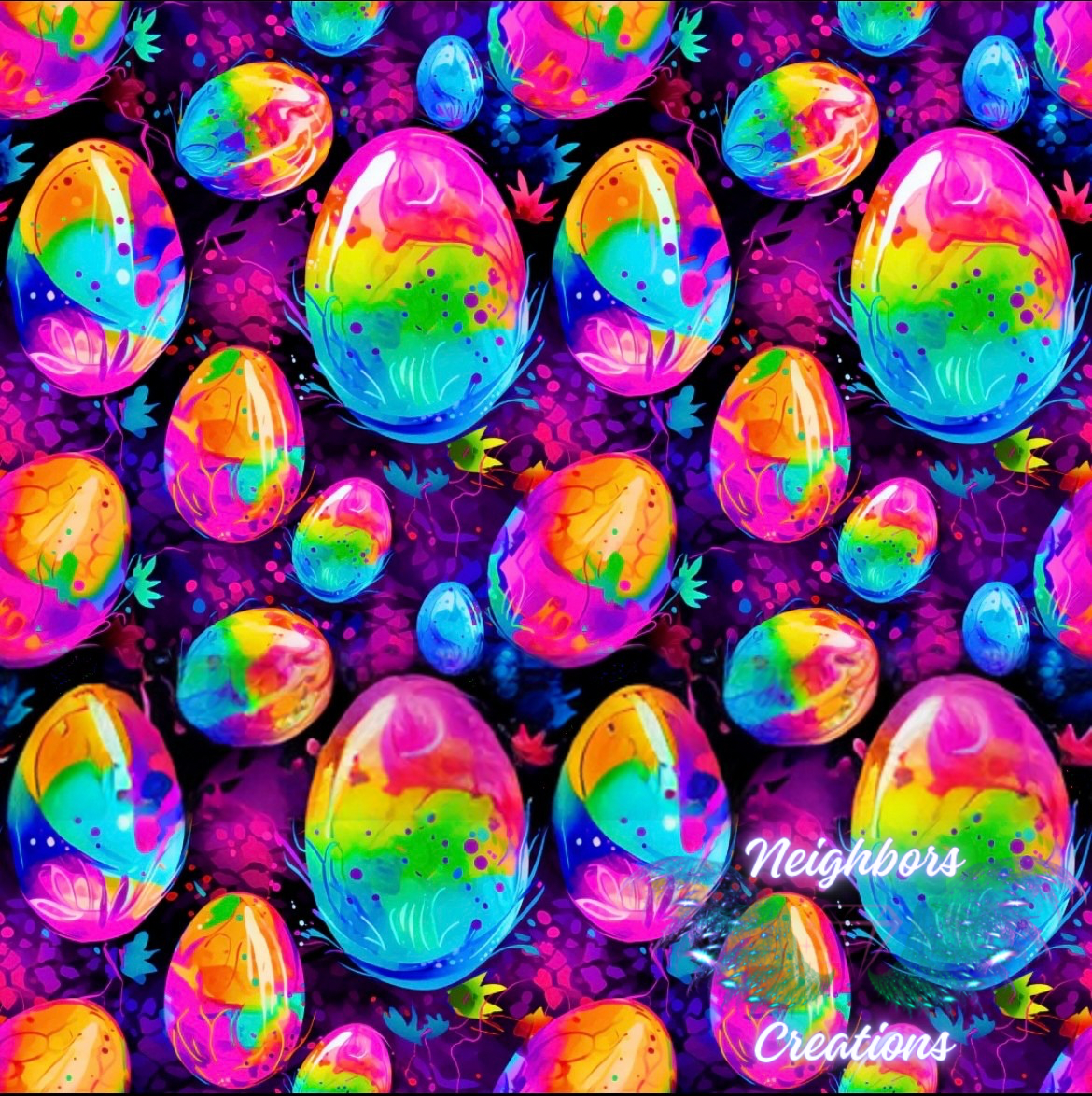 Neon Bright Easter Eggs Boutique Vinyl