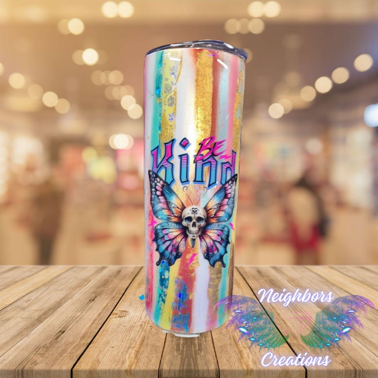 #15 - 20 OZ Patina Style BE Kind Butterfly Tumbler