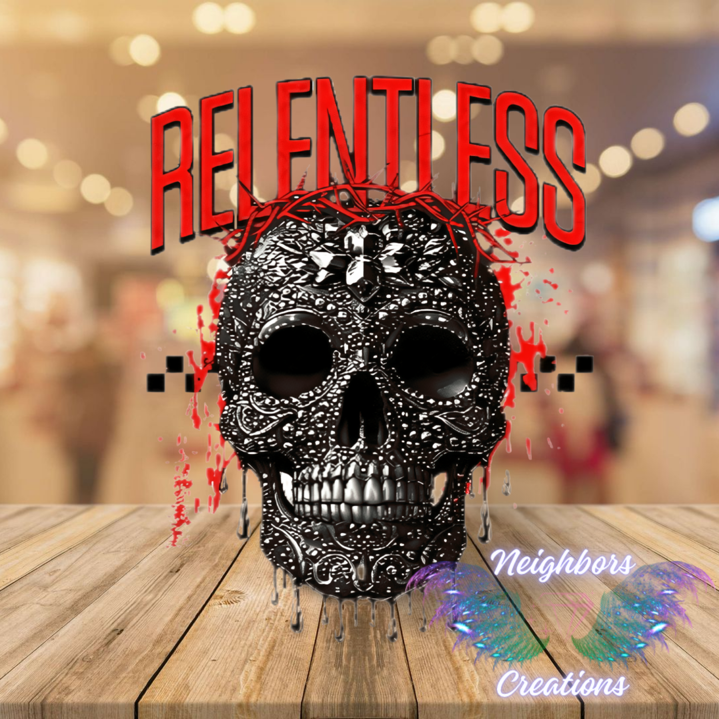 Relentless Textured Skull UVDTF Decal