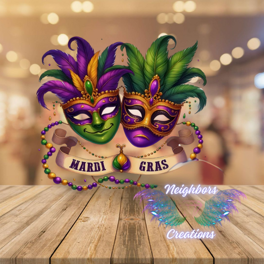 Two Masked Mardi Gras Custom Shirt