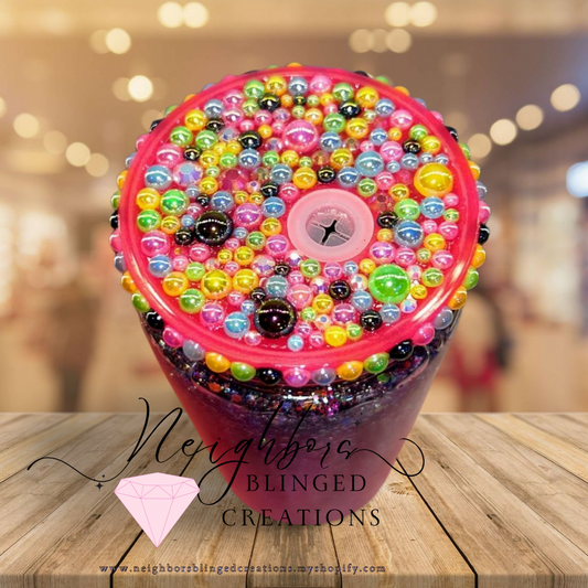 15oz Acrylic Snowglobe W/custom glitter mix Special Edition Cancer Awareness Month