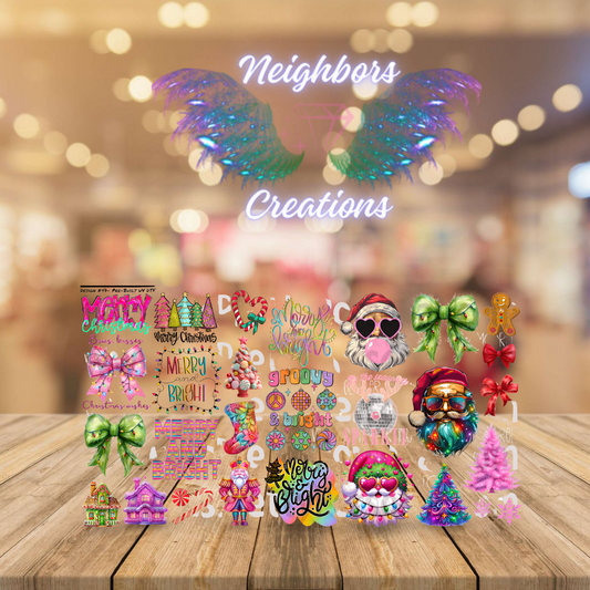 Christmas Themed UV DTF DECALS - ONLY ONE DECAL PER CUSTOM ORDER