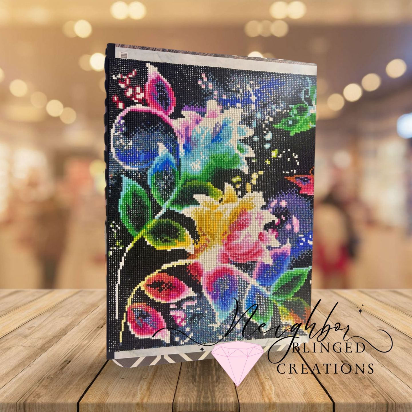 Handmade custom to order 30x40 Square Floral Rose Diamond Painting.