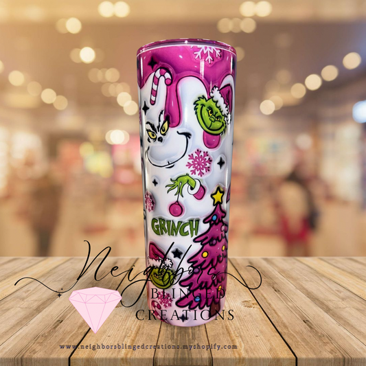 20oz Pink and green special edition Christmas themed