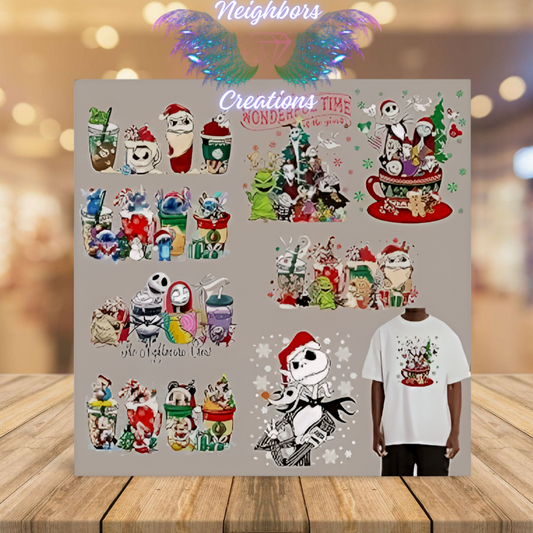 Christmas Inspired By Nightmare Before Xmas Shirt Prints - ONE SHIRT PRINT PER CUSTOM ORDER - CUSTOM ORDERS ONLY