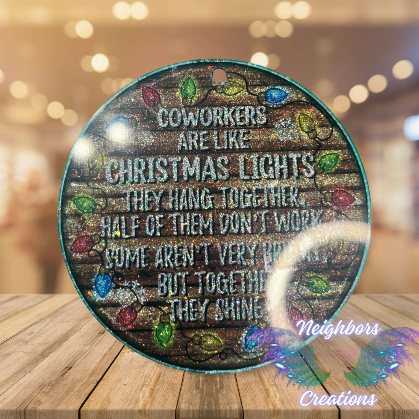 Clear Disk Custom Christmas Flat Ornaments