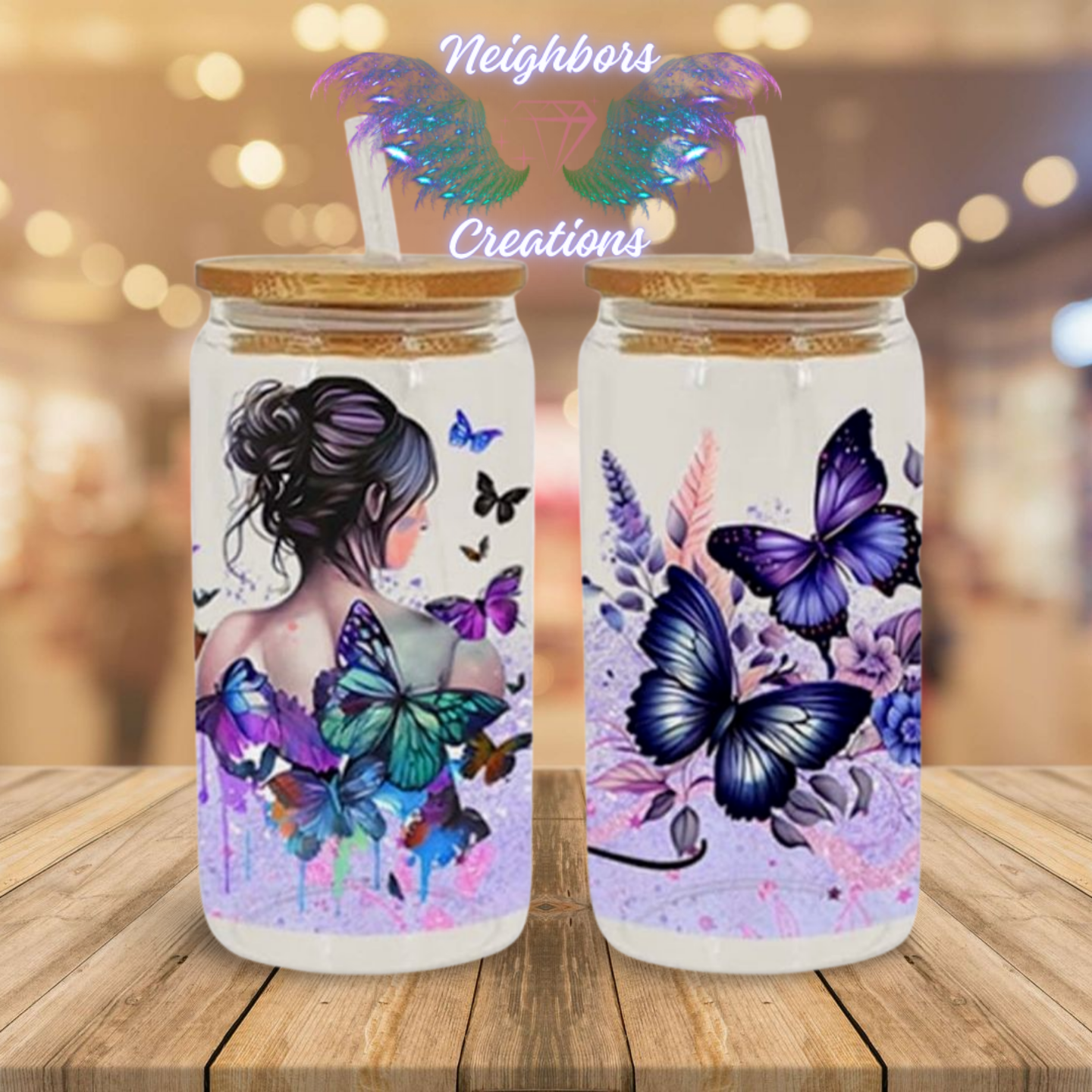 Floral & Butterflies UVDTF Wrap - ONE UVDTF WRAP PER ORDER - CUSTOM ORDERS ONLY