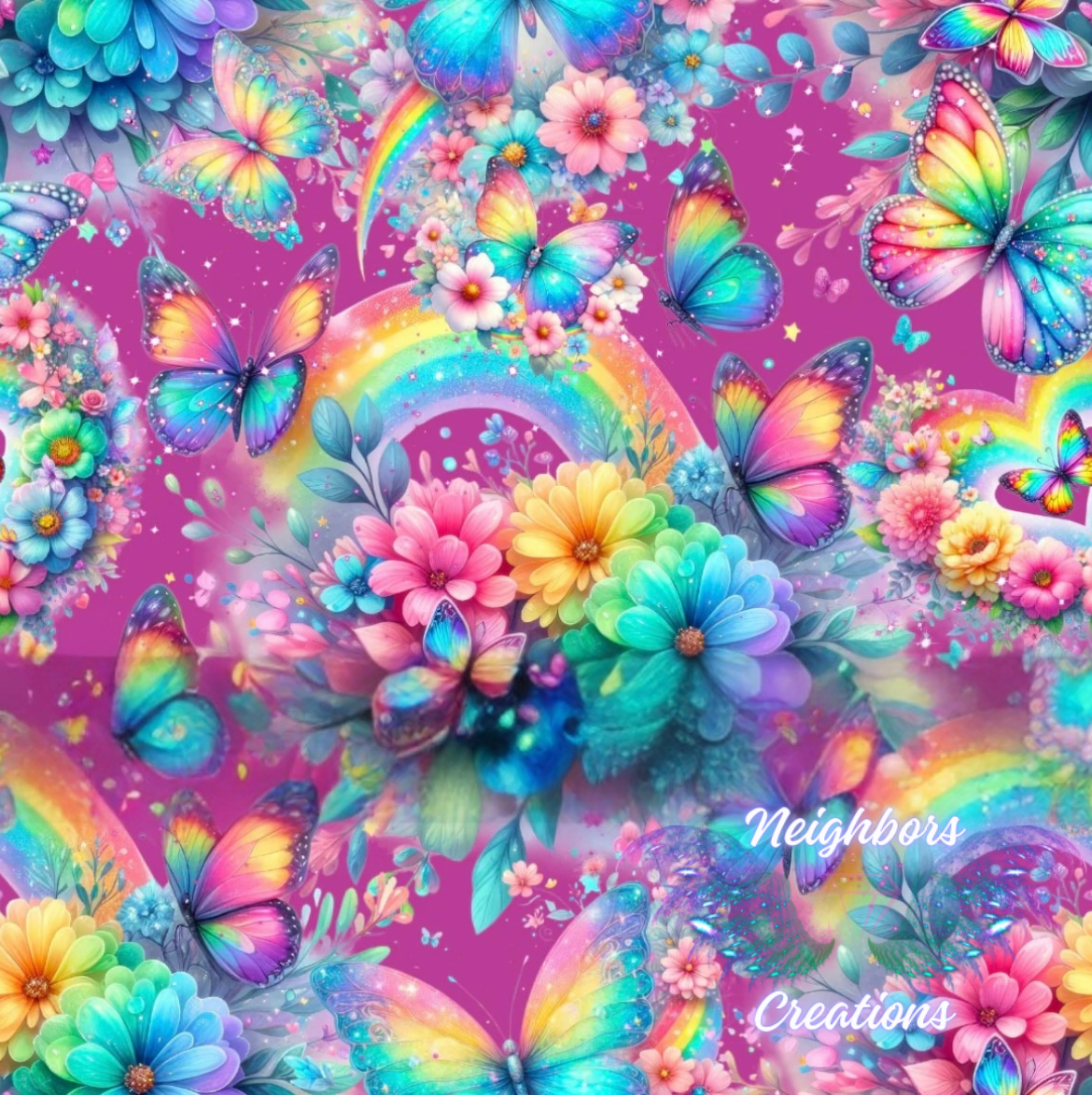 Neon Clouds N Butterflies Boutique Vinyl