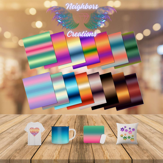 Color OMBRE HTV Vinyl - One Vinyl Per Custom Order - Custom Orders Only