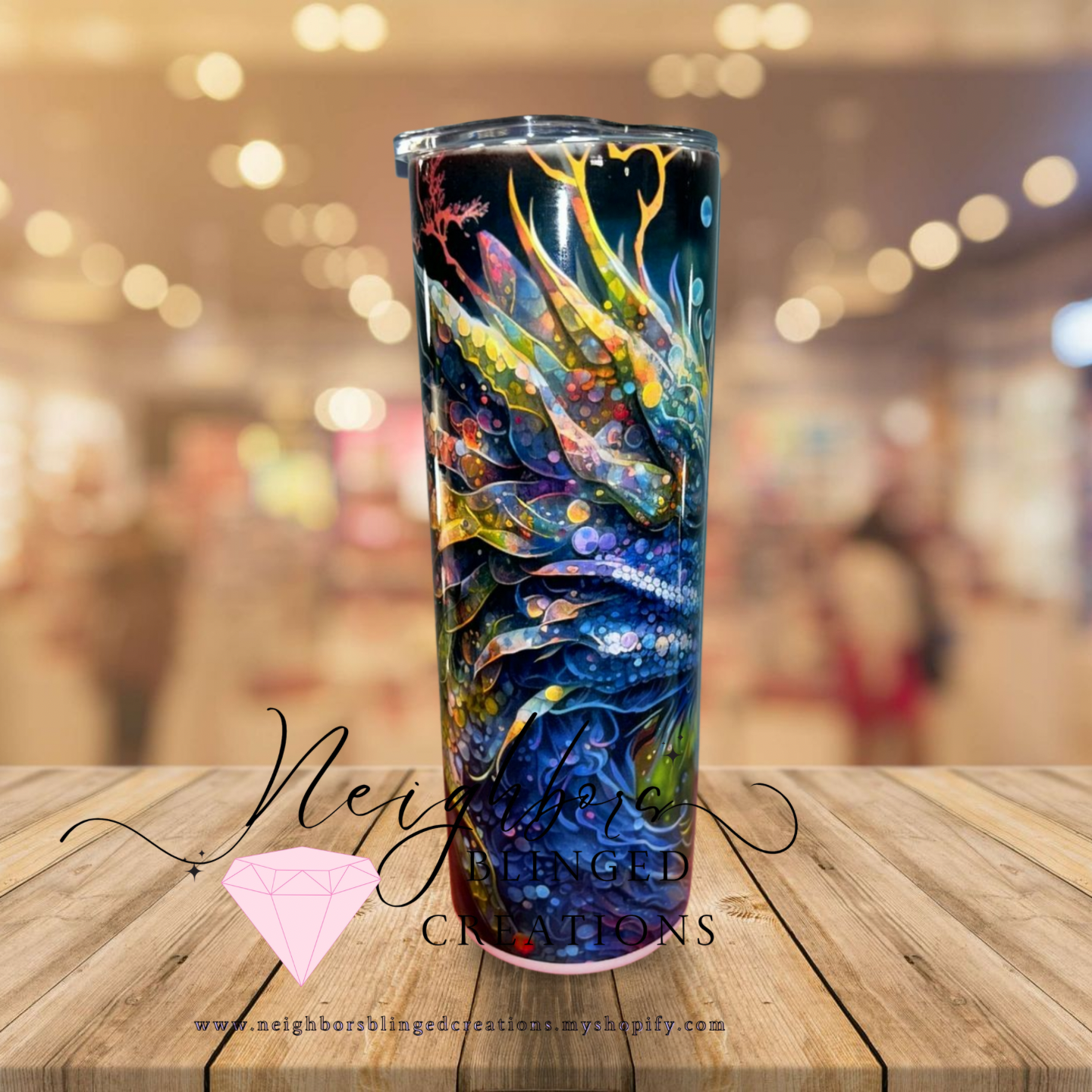20oz Stainless steel double insulated dragon print Tumblr