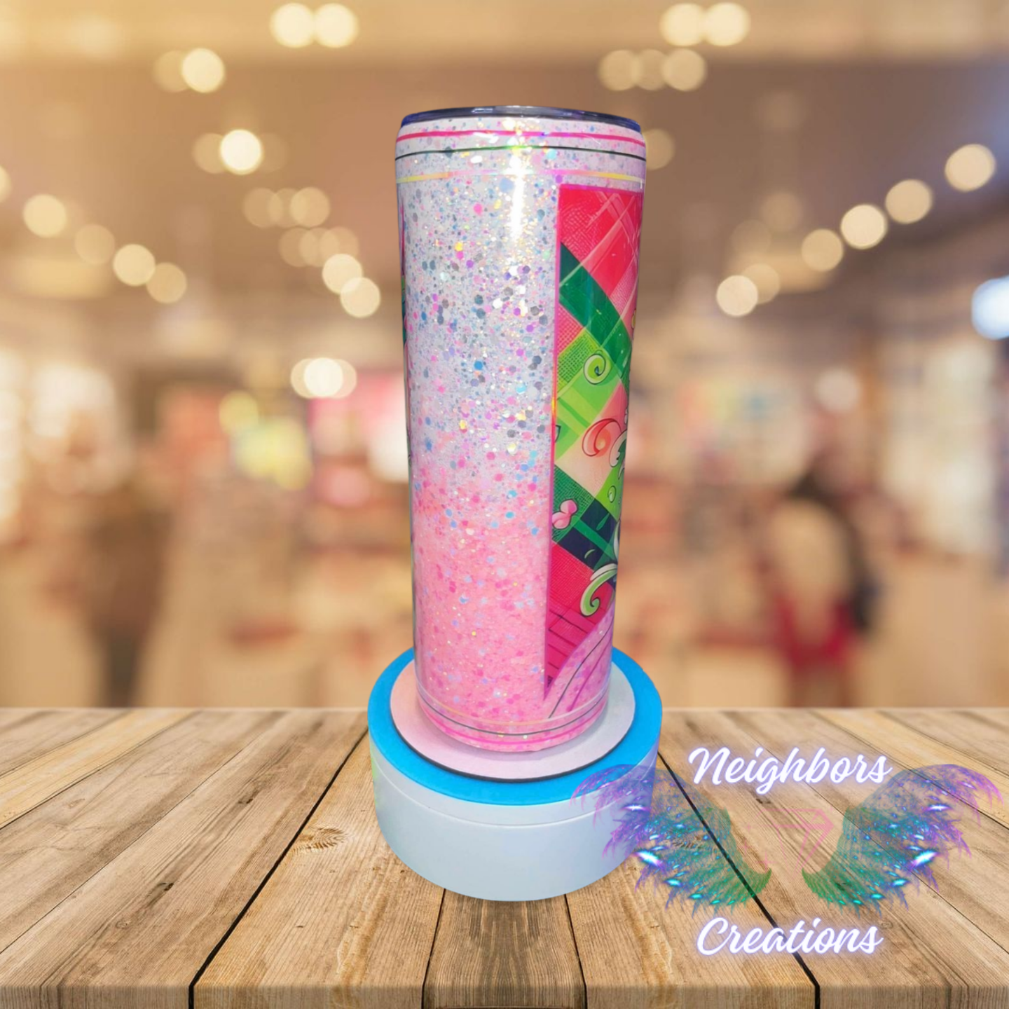 #20 - 20 oz St. Patricks Day Glittered Vertical Wavey Wave Tumbler