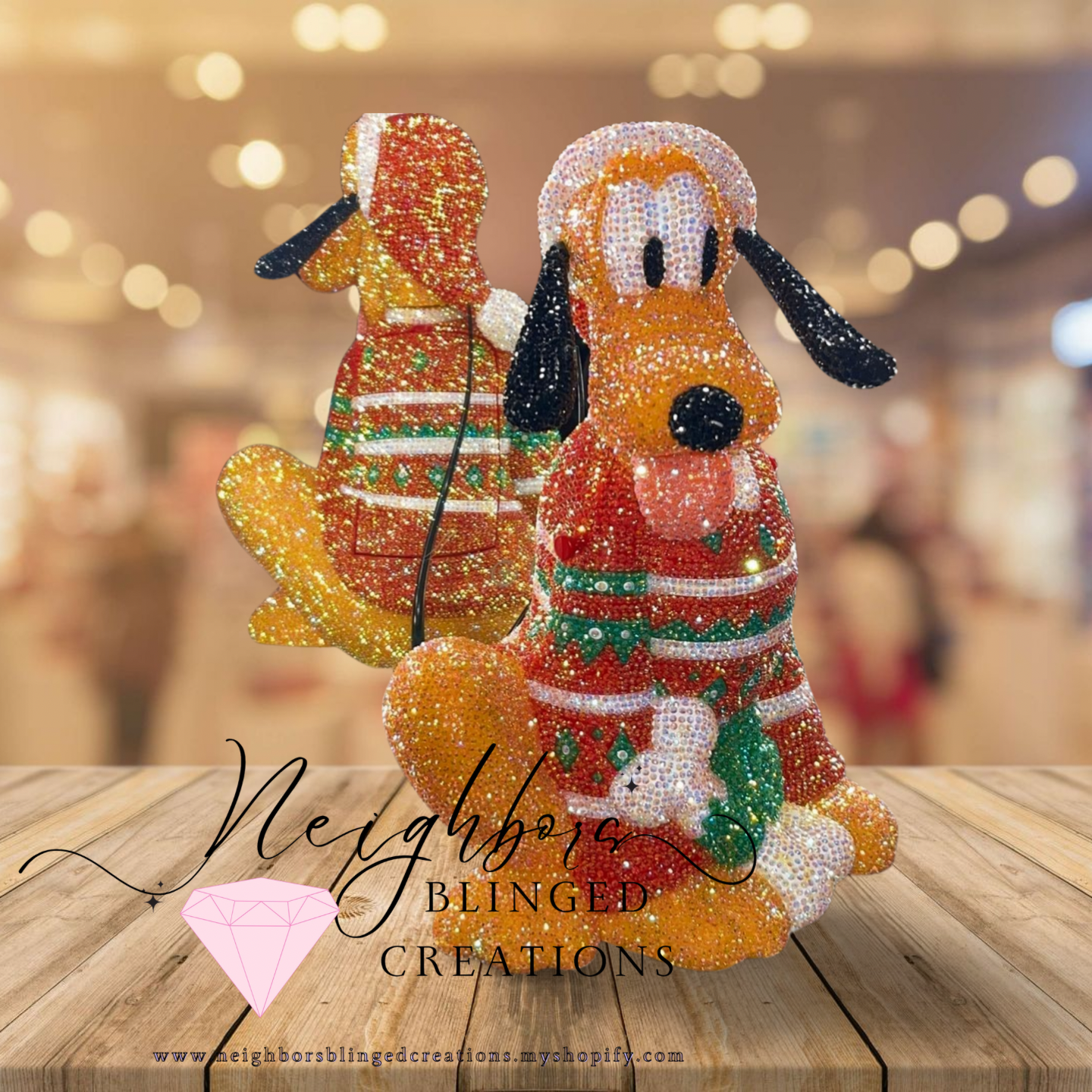 Hand bedazzled fully functional Pluto Popcorn Bucket