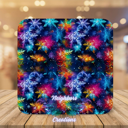 Snow Flake Winter colorful Bursts Boutique Vinyl