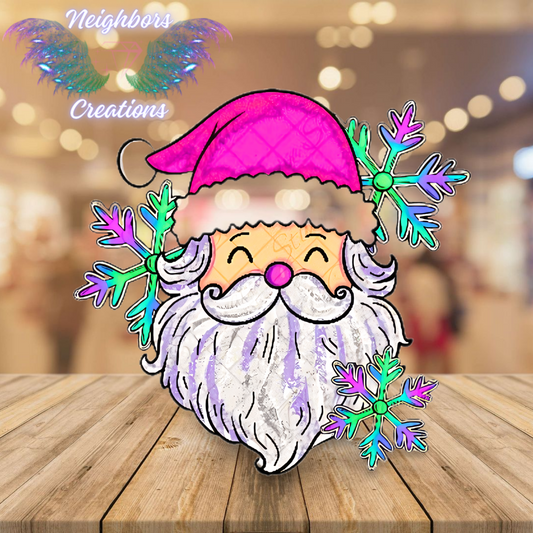 Cute Iridescent Santa Claus UV DTF Deacl