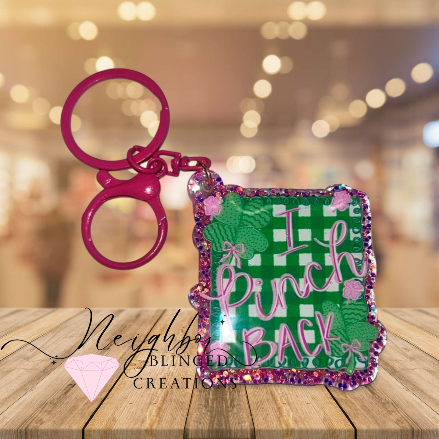 Handmade -Pink Glow - I Punch Back— Acrylic Keychain￼