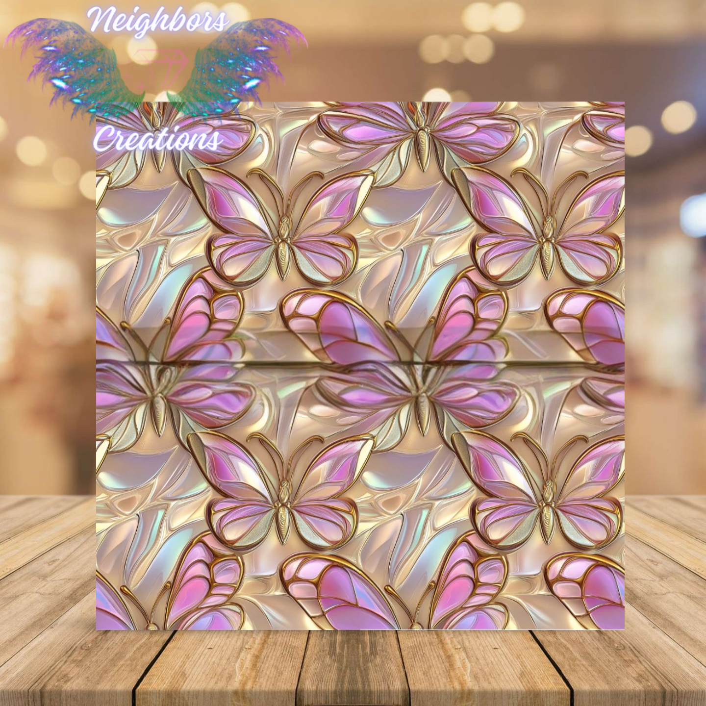 Rose Gold N Pink Butterflies