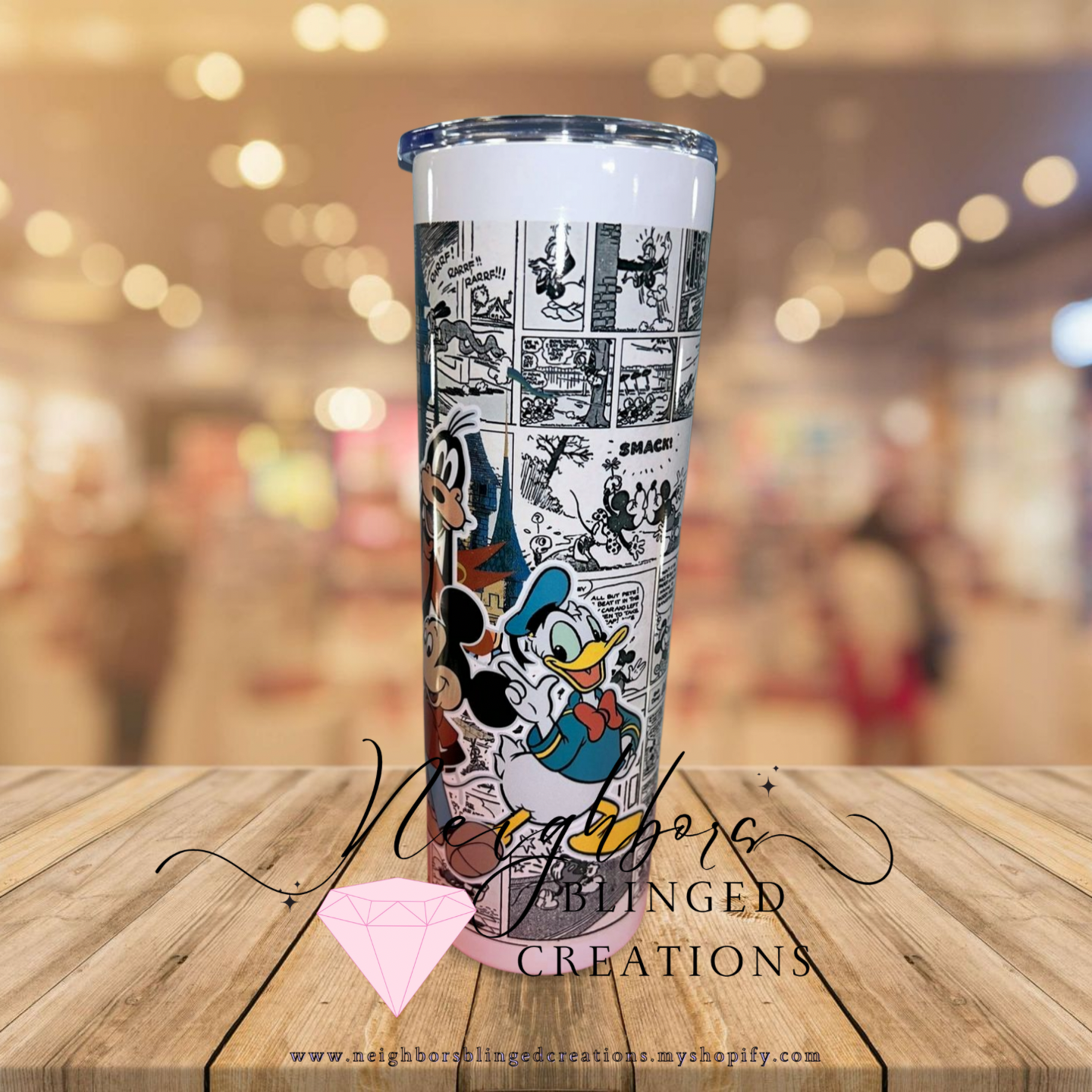 30oz Stainless steel doubled comic book themed print