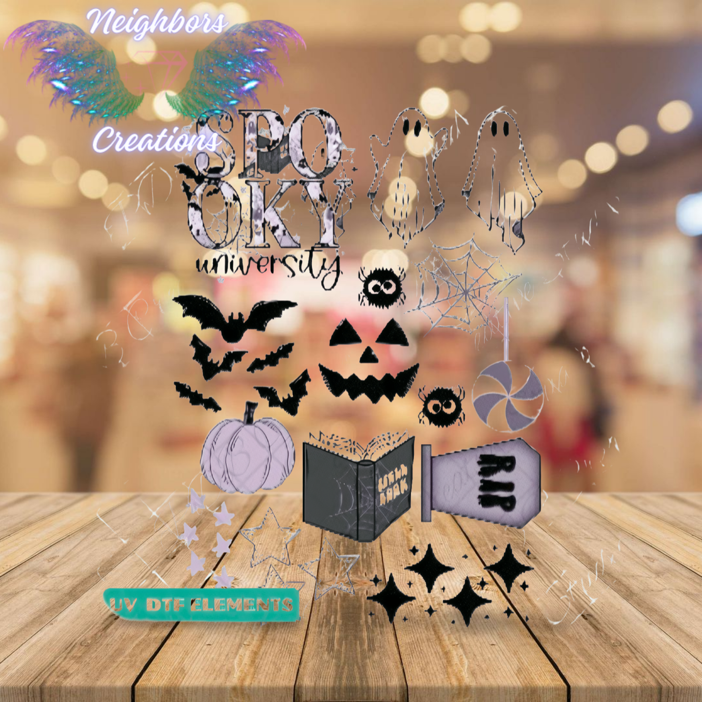 Spooky University Decal Element Sheet - One decal Per Custom Order