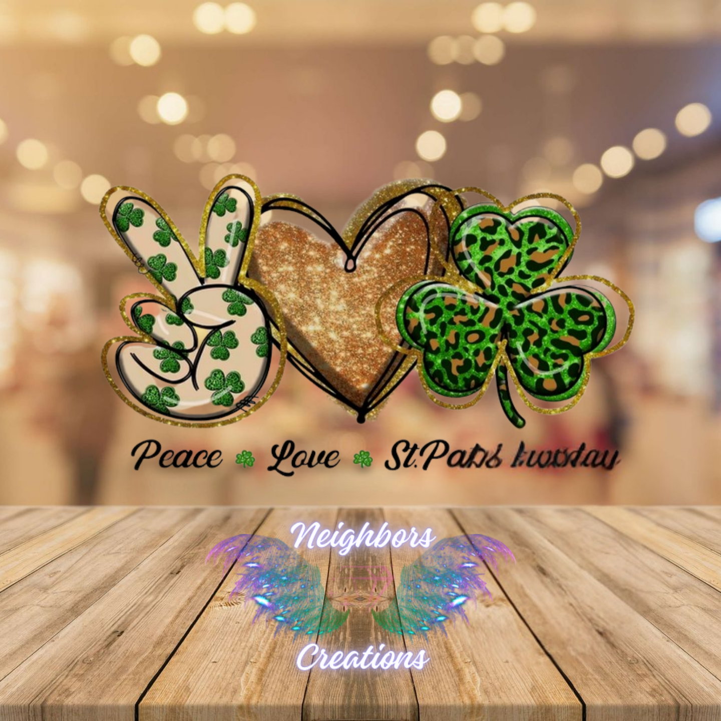 Peace Love St Patricks Luck Custom Design